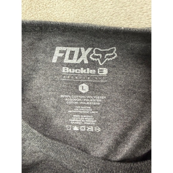 Fox Racing Shirt Mens Size Large Gray Logo Graphic Short Sleeve - Picture 8 of 10